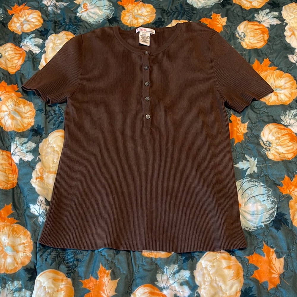 Michael Kors Half Button Up Shirt